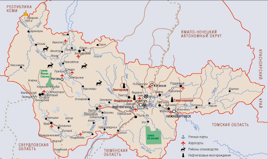 Карта россии когалым